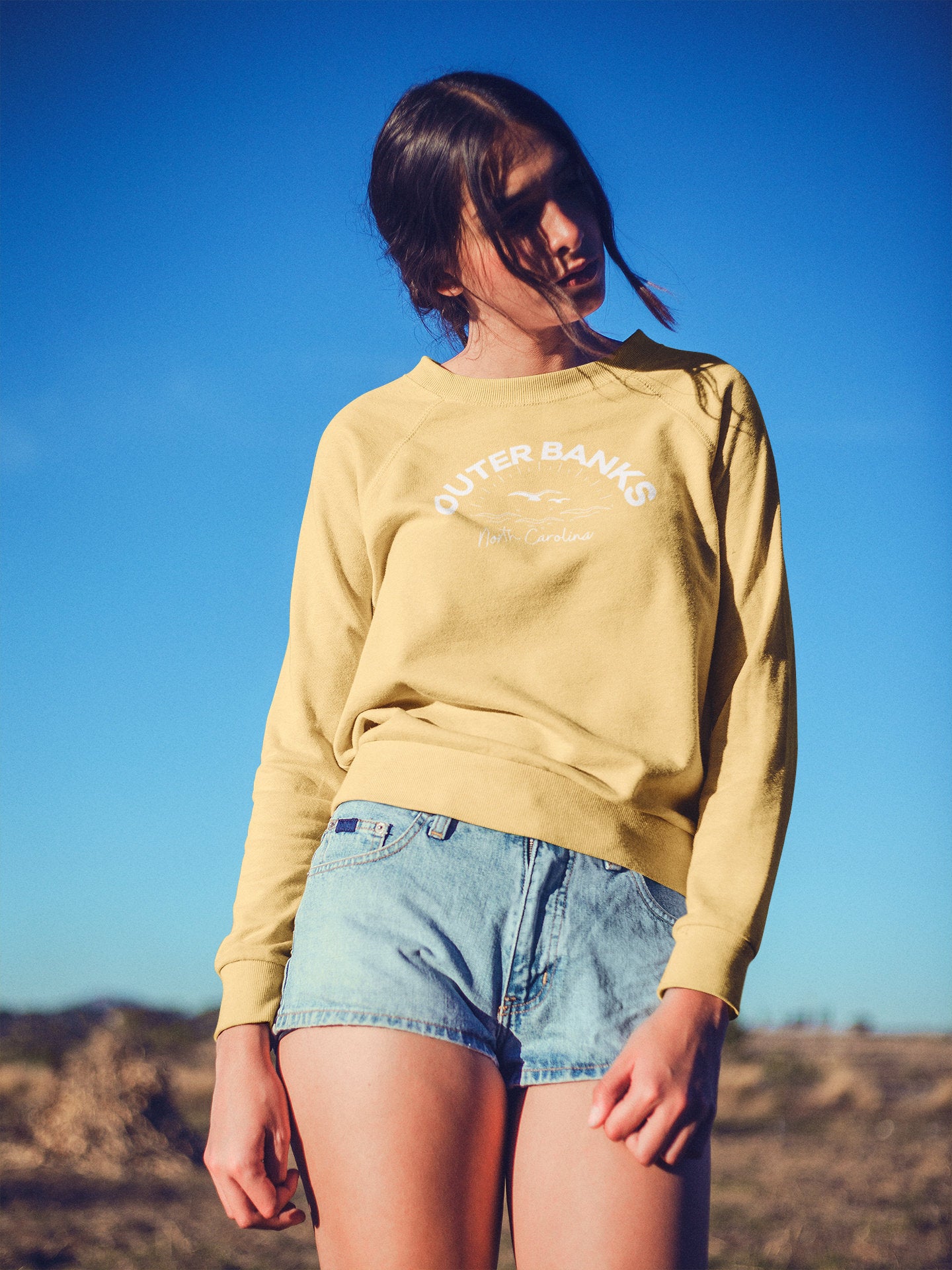 Outer Banks North Carolina Crewneck Sweatshirt Beach Boho Sweatshirt Comfort Colors Surf Sweatshirt Paradise on Earth