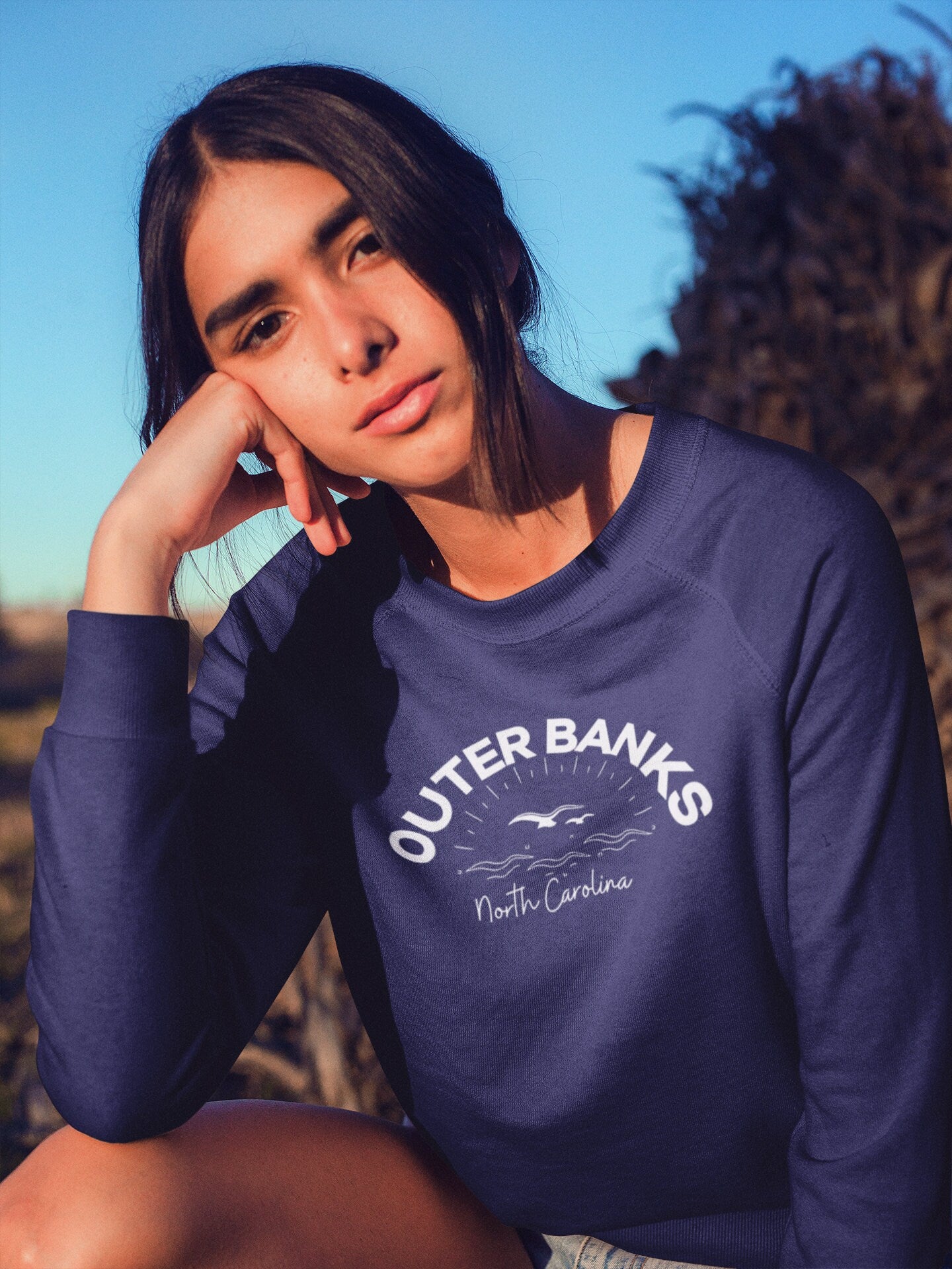 Outer Banks North Carolina Crewneck Sweatshirt Beach Boho Sweatshirt Comfort Colors Surf Sweatshirt Paradise on Earth