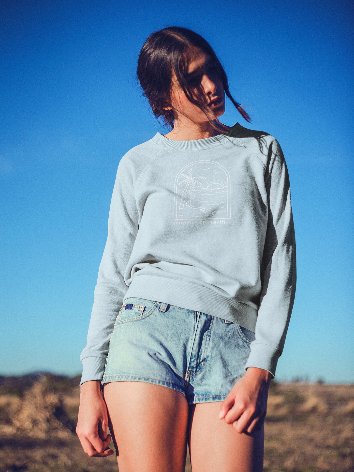 Paradise on Earth Pullover Outer Banks North Carolina Crewneck Sweatshirt Beach Boho Sweatshirt Comfort Colors Surf Sweatshirt