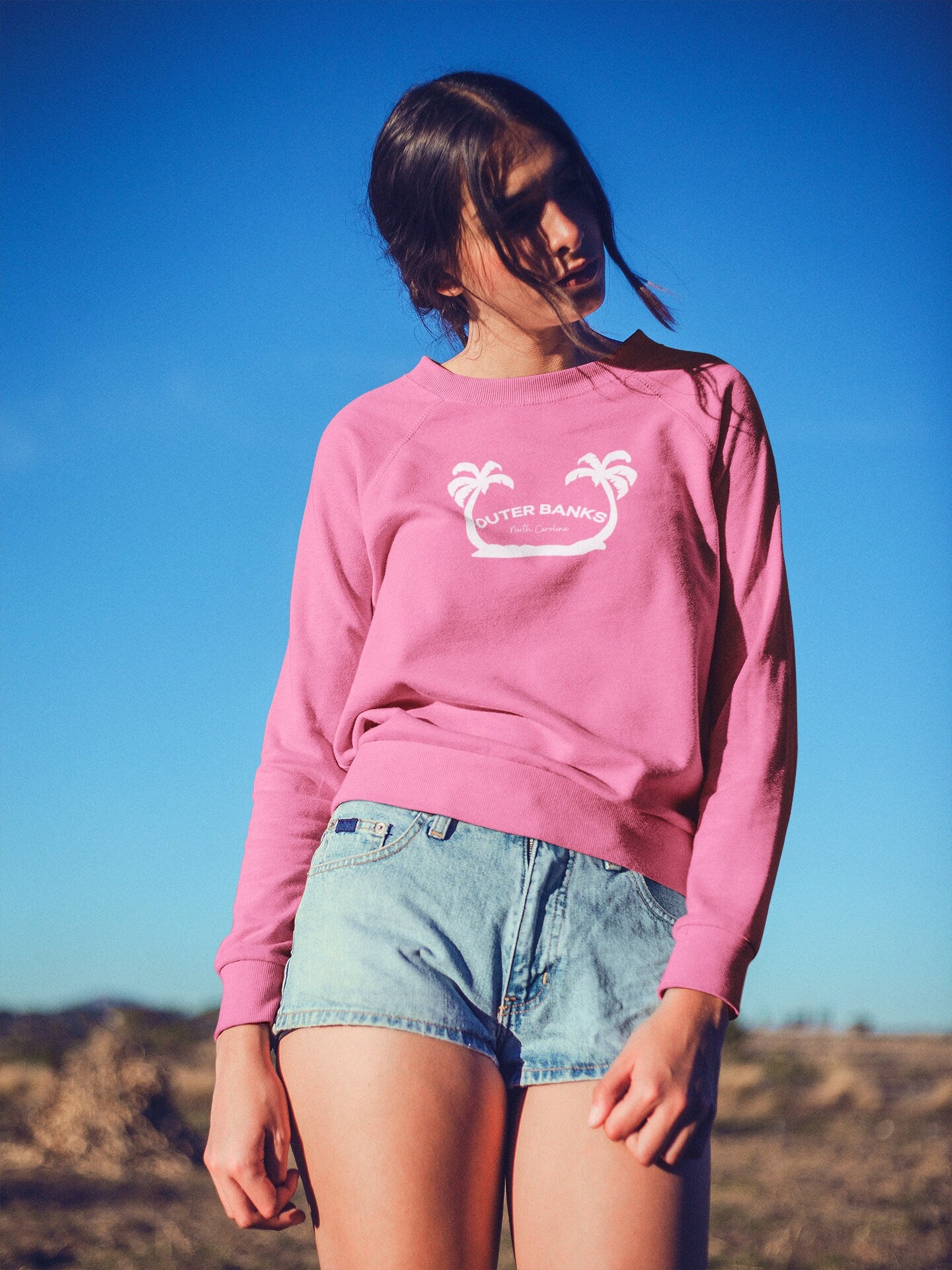 Outer Banks North Carolina Crewneck Sweatshirt Beach Boho Pullover Sweatshirt Comfort Colors Surf Sweatshirt Paradise on Earth
