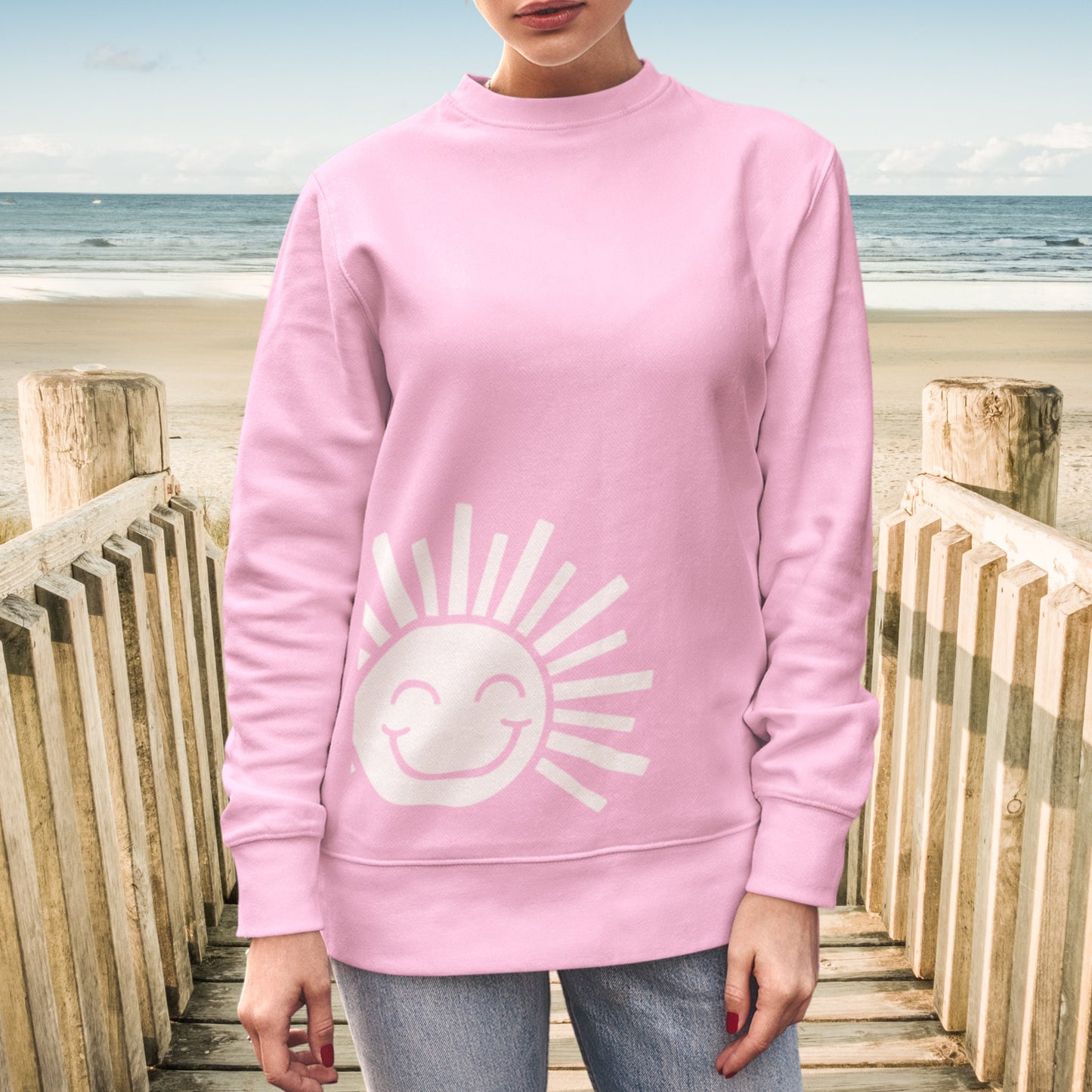 Sunshine Beachy Boho Sweatshirt Trendy Retro Summer Crewneck Oversized Sweatshirt