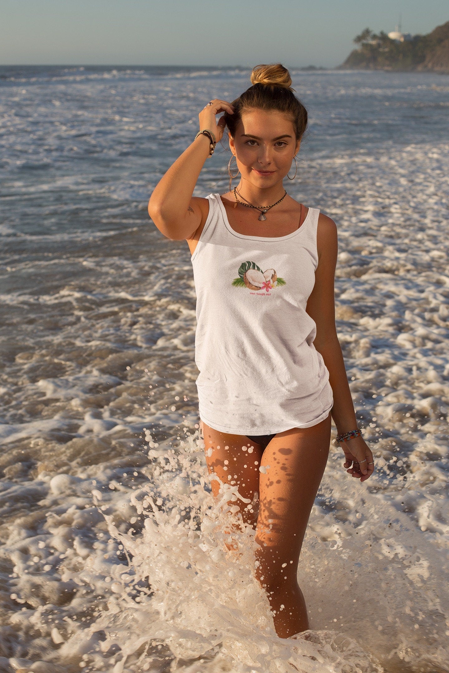 One Tough Nut Coconut Girl Summer Girl Baddie Tank Top