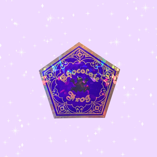 Chocolate Frog Wizard Sweets Holographic Waterproof Sticker Water Bottle Sticker Wizard World Sticker Laptop Sticker