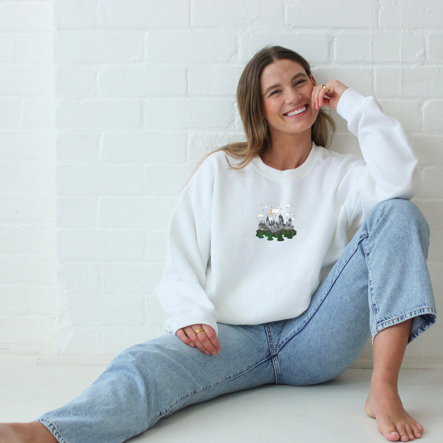 Wizard Castle Embroidered Crewneck Sweatshirt