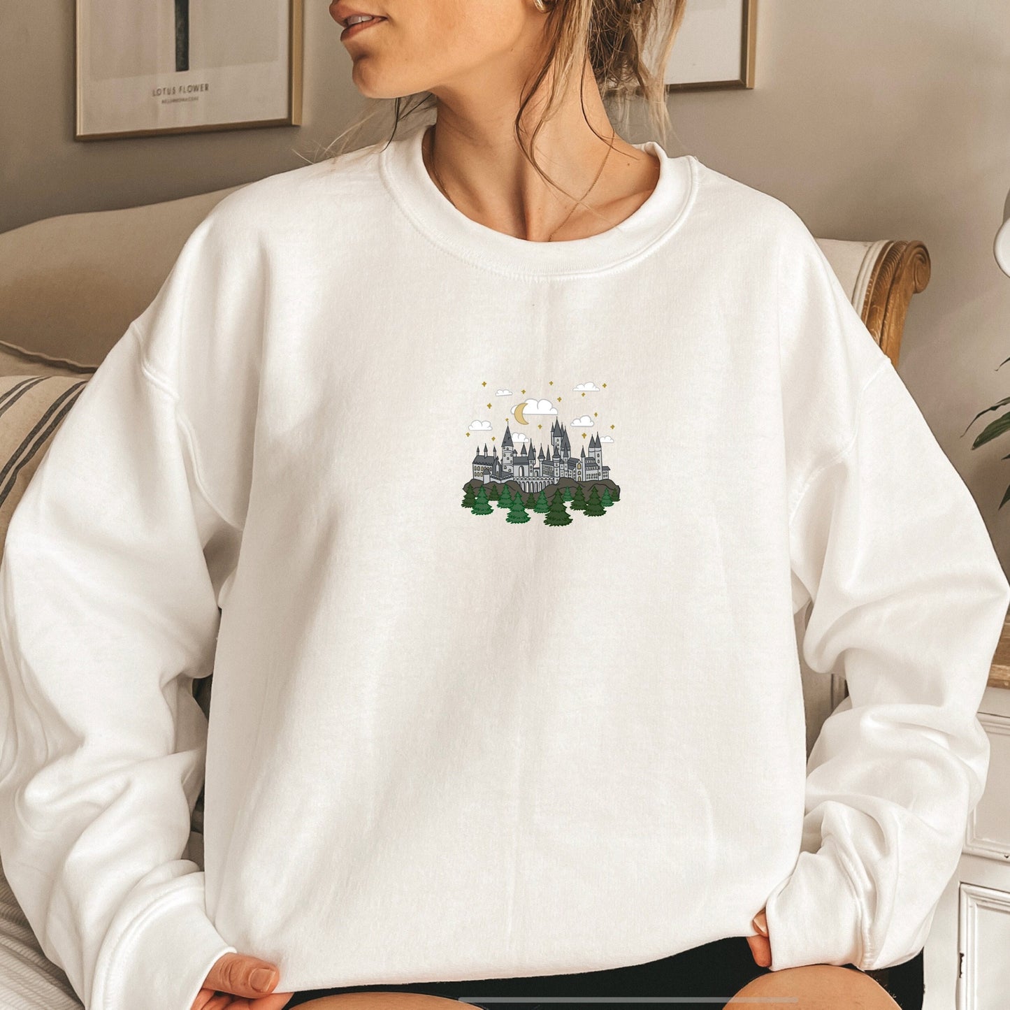 Wizard Castle Embroidered Crewneck Sweatshirt