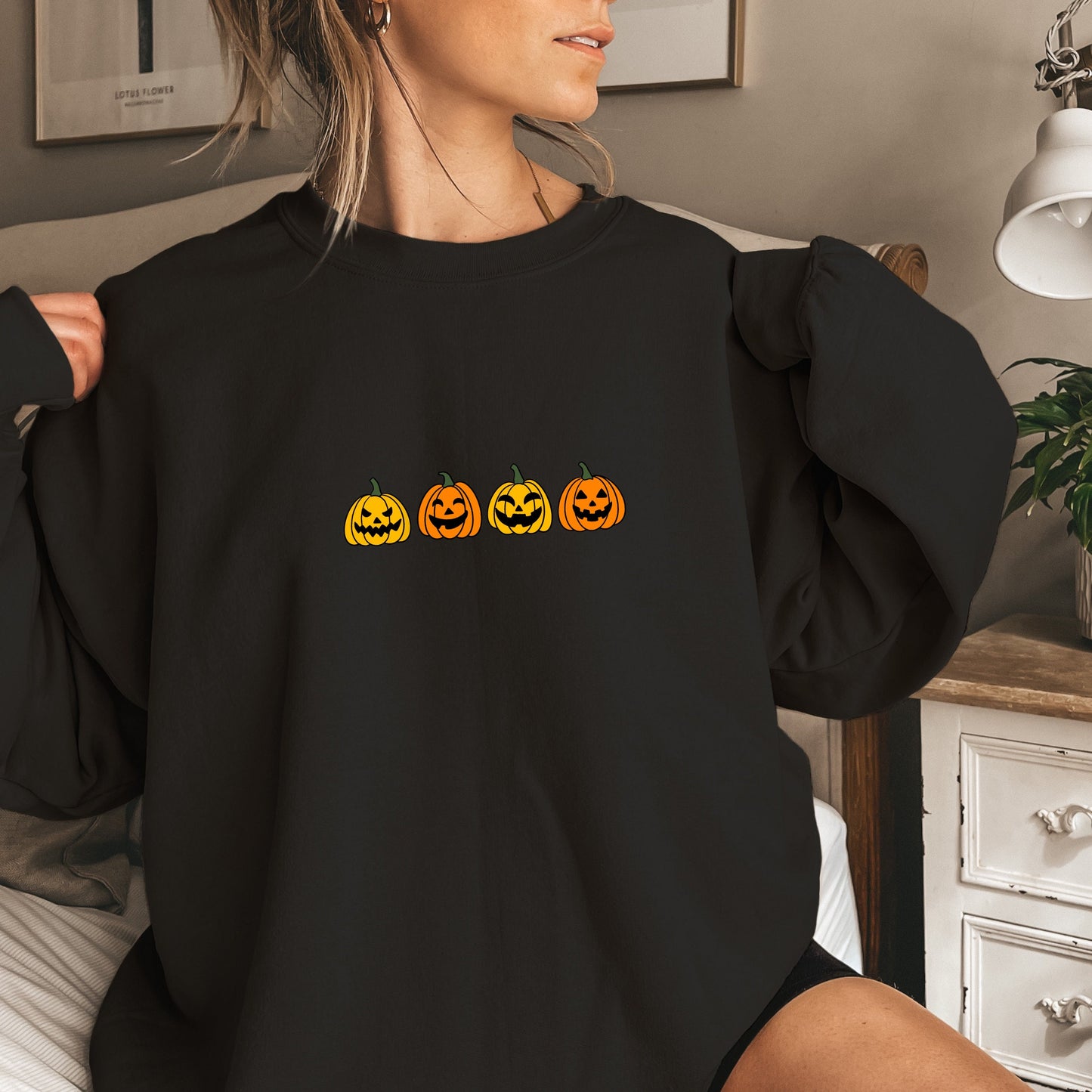 Jack-o-Lantern Embroidered Sweatshirt