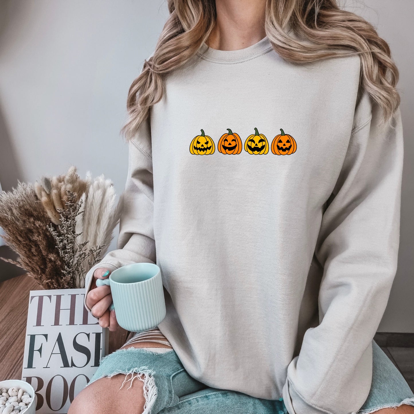 Jack-o-Lantern Embroidered Sweatshirt