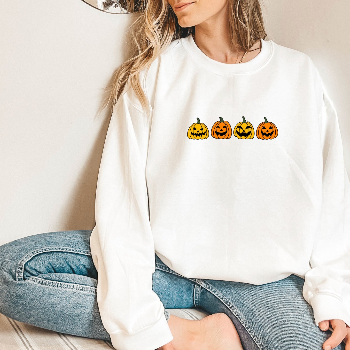 Jack-o-Lantern Embroidered Sweatshirt