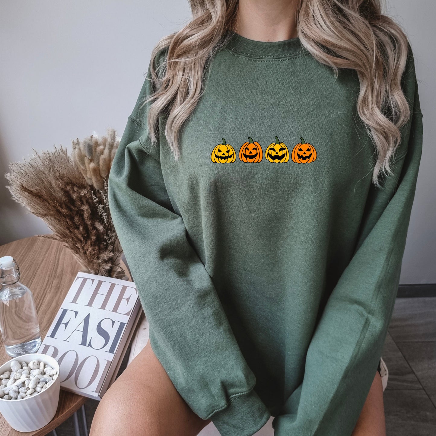 Jack-o-Lantern Embroidered Sweatshirt