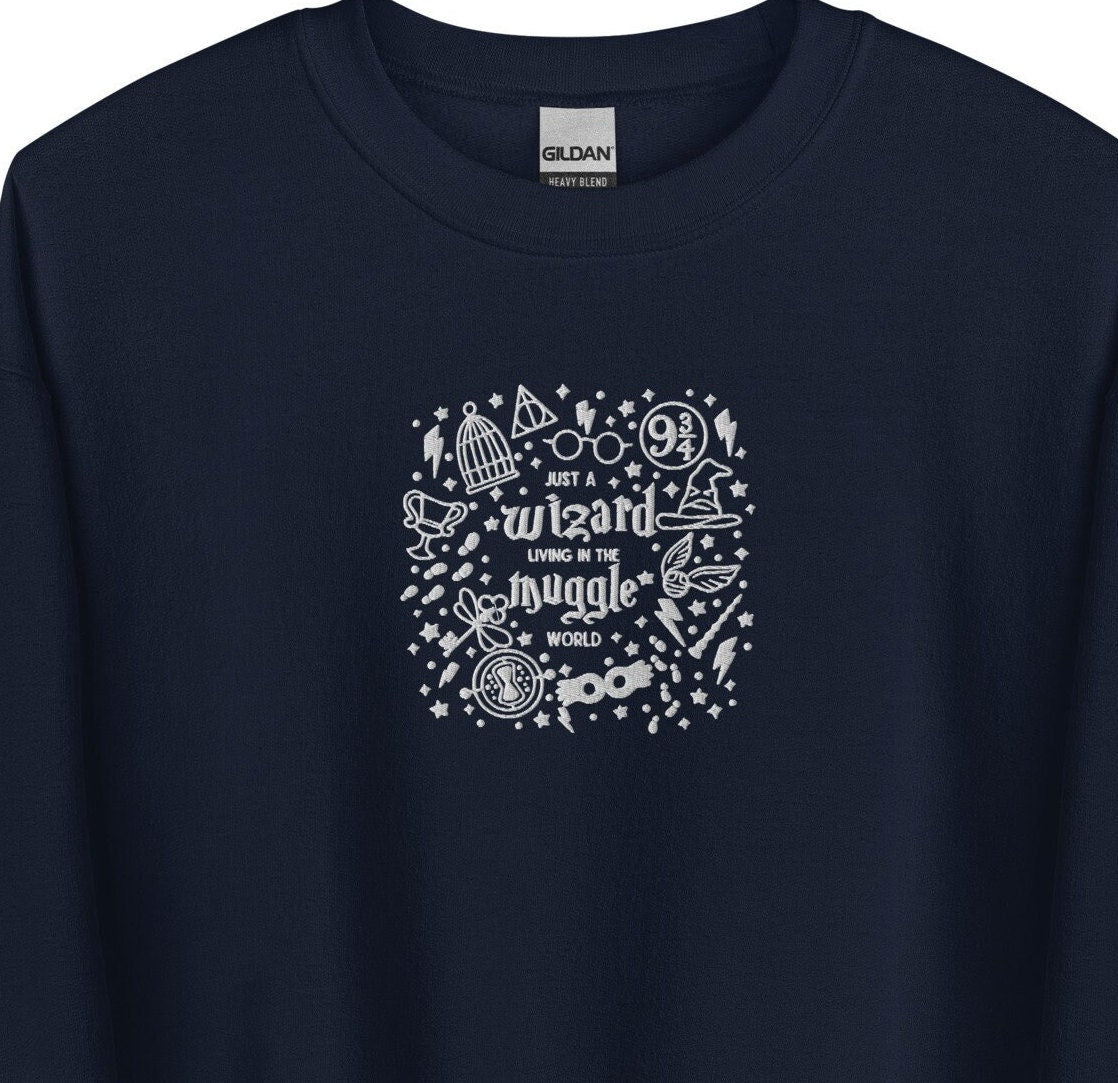 Wizard in the Muggle World Embroidered Wizarding World Sweatshirt