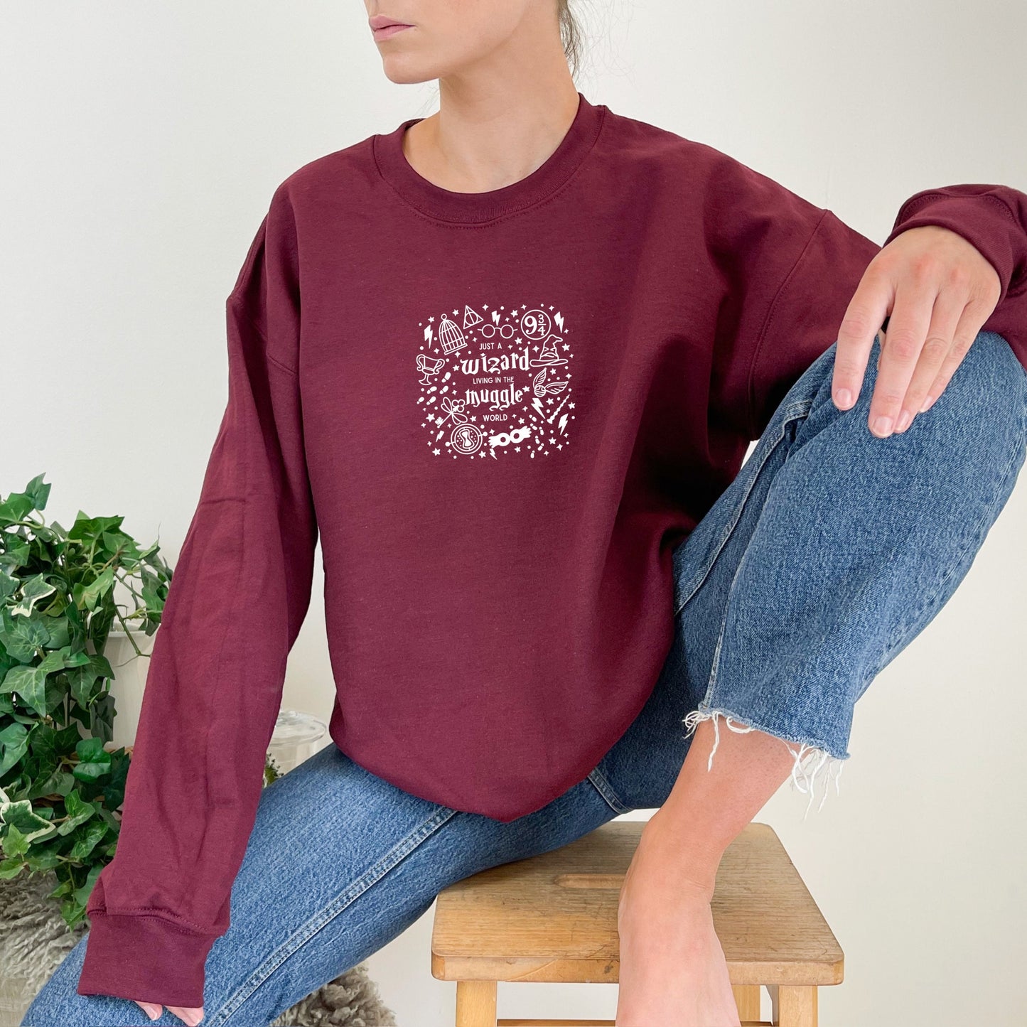 Wizard in the Muggle World Embroidered Wizarding World Sweatshirt