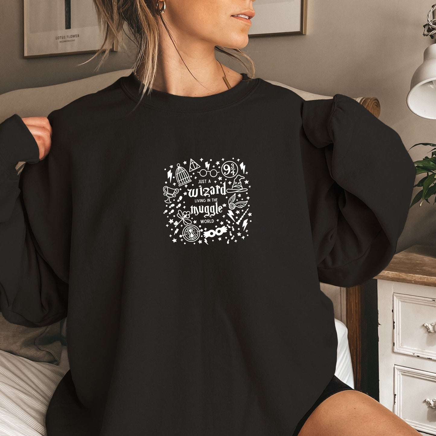 Wizard in the Muggle World Embroidered Wizarding World Sweatshirt