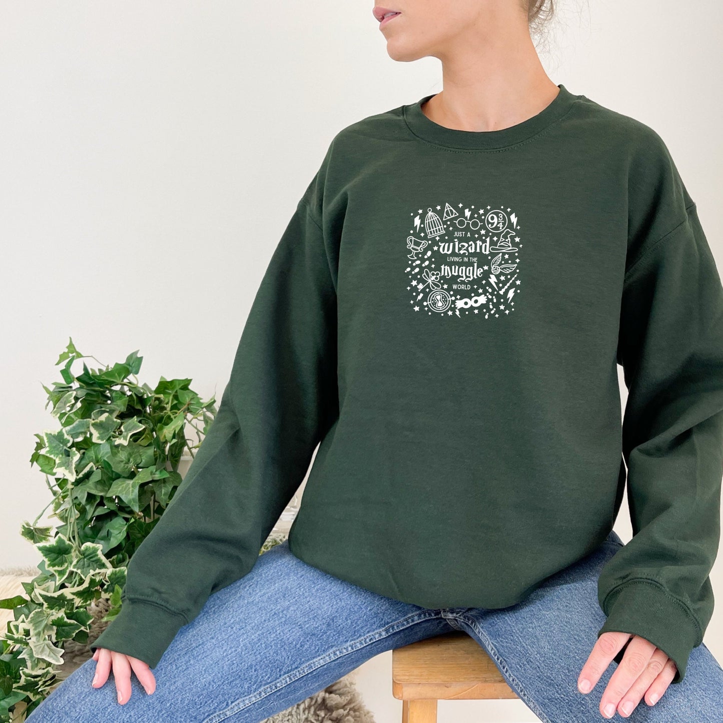 Wizard in the Muggle World Embroidered Wizarding World Sweatshirt