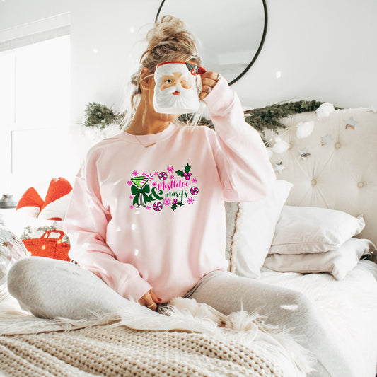 Mistletoe & Margs Embroidered Christmas Matching Girlfriends Sweatshirt