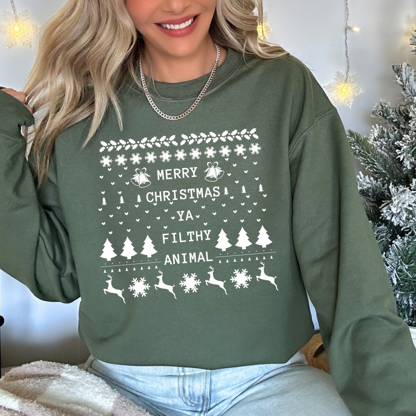 Merry Christmas Ya Filthy Animal Ugly Christmas Sweater Sweatshirt