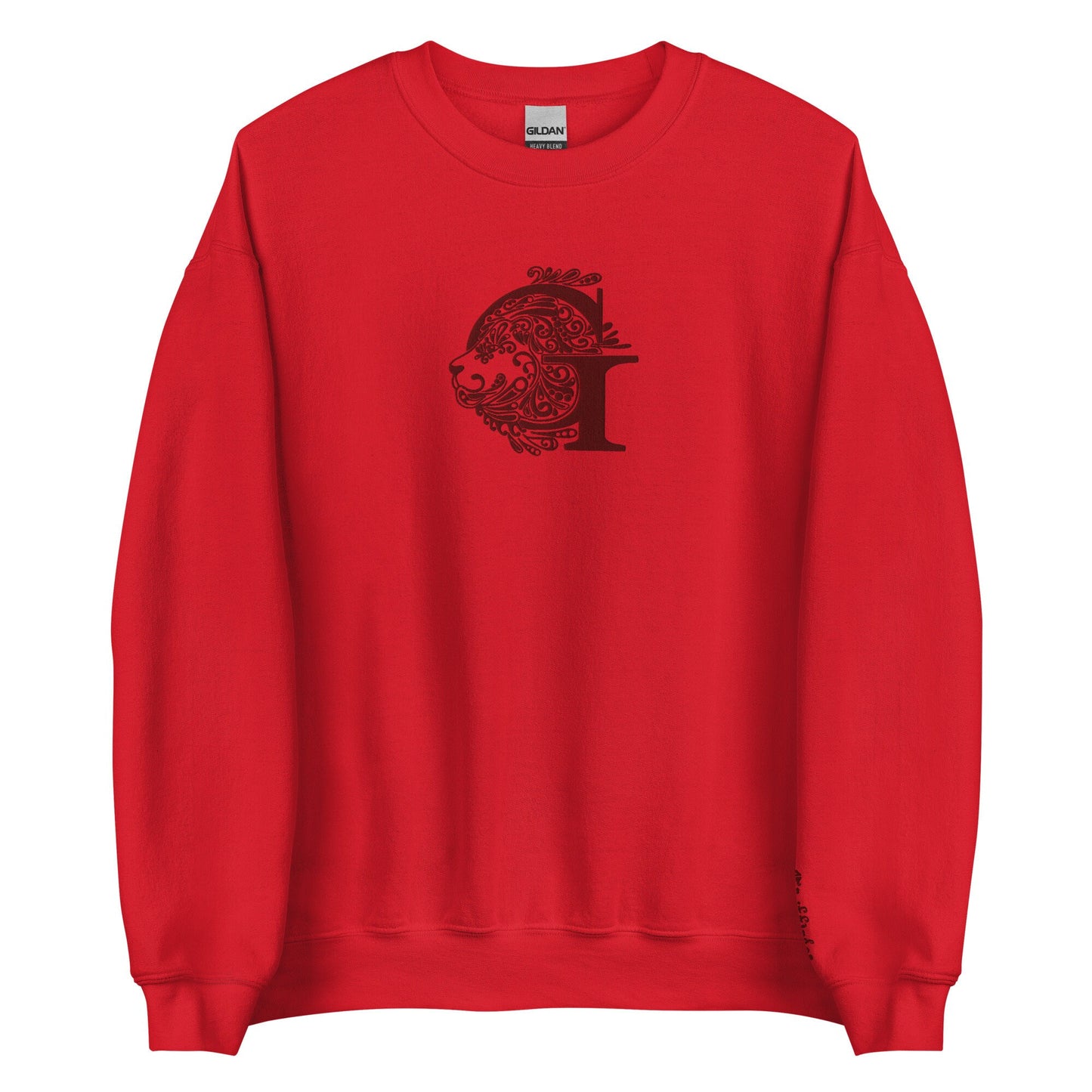 Red Lion Wizard House Crest Embroidered Crewneck Pullover Sweatshirt