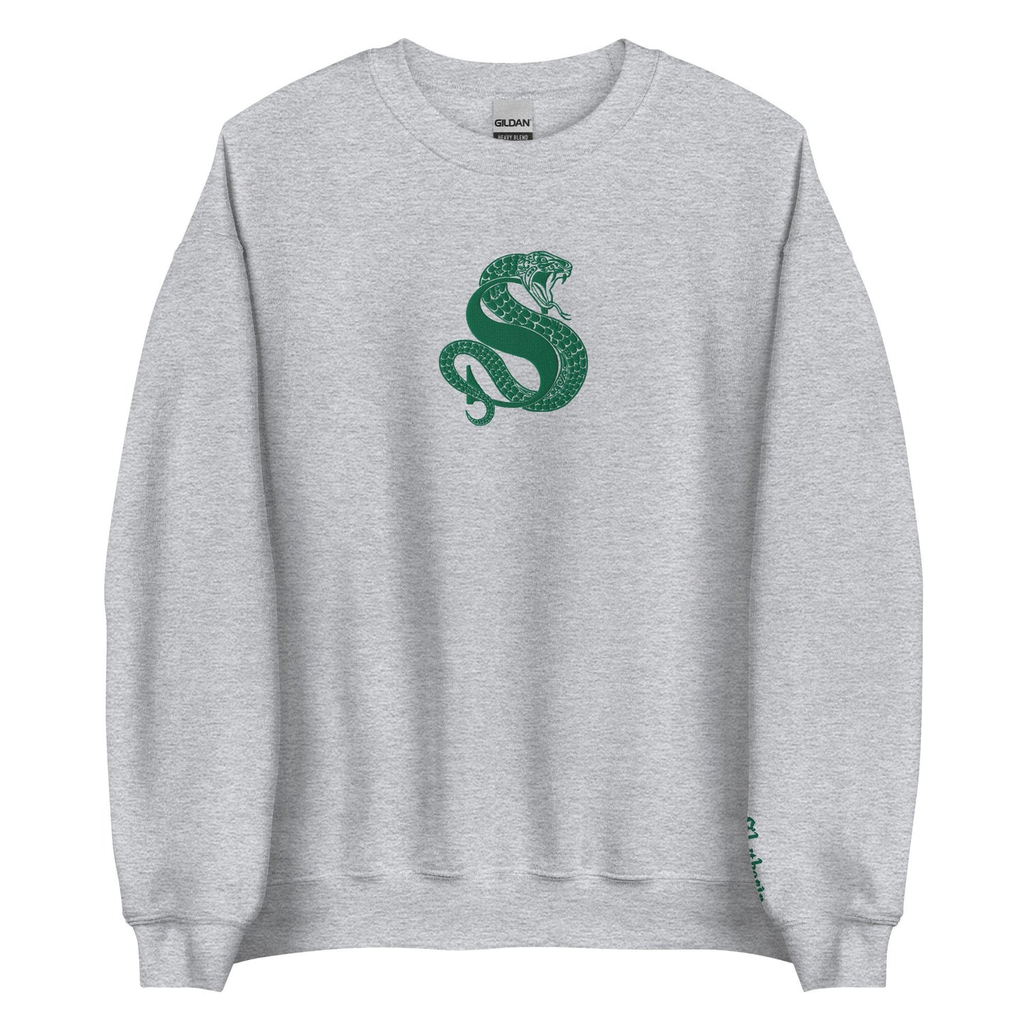 Green Snake Embroidered Wizard House Crest Sweatshirt