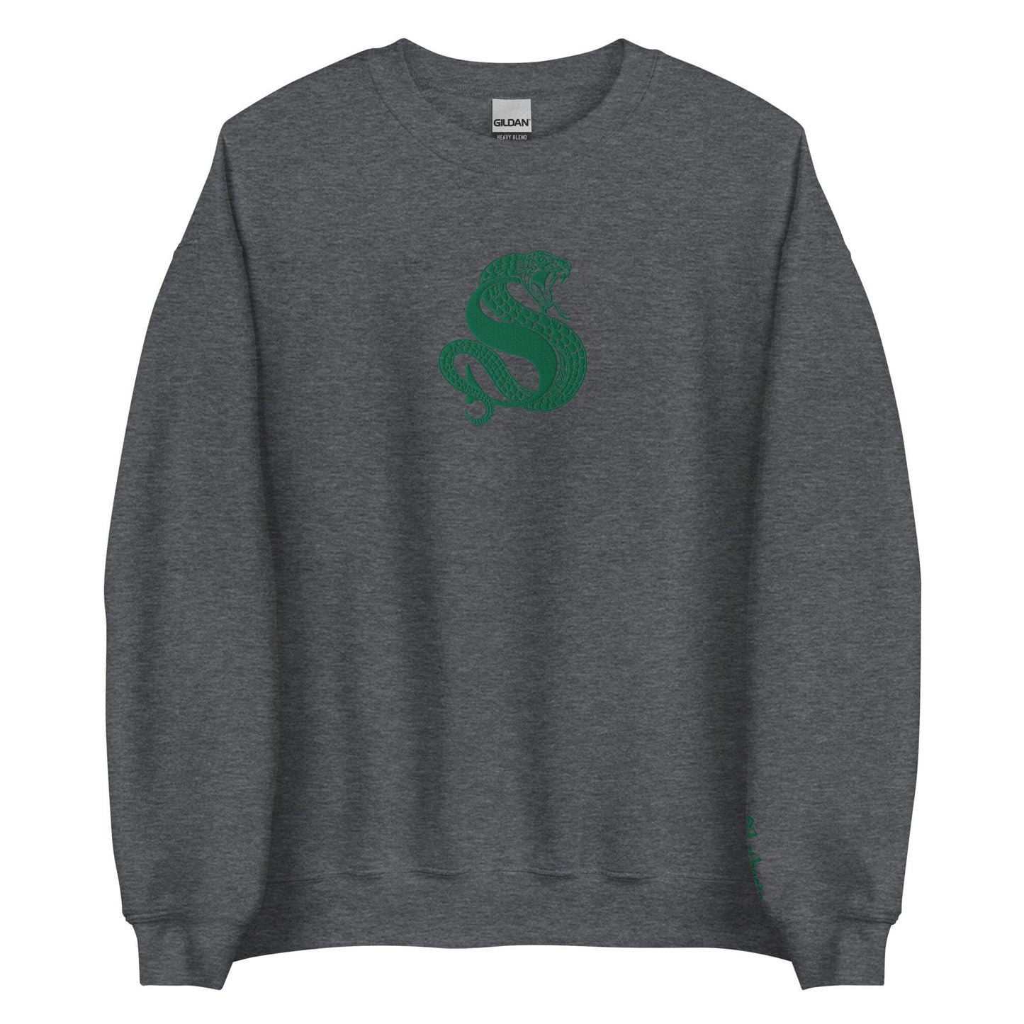 Green Snake Embroidered Wizard House Crest Sweatshirt