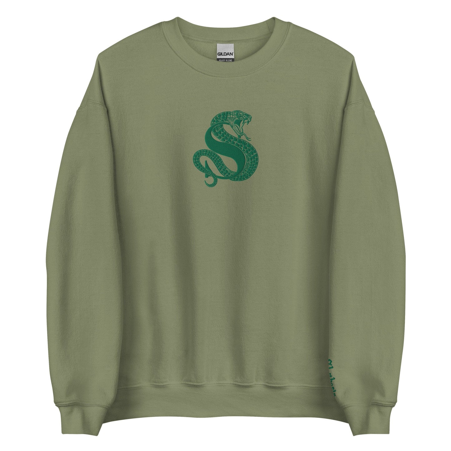 Green Snake Embroidered Wizard House Crest Sweatshirt