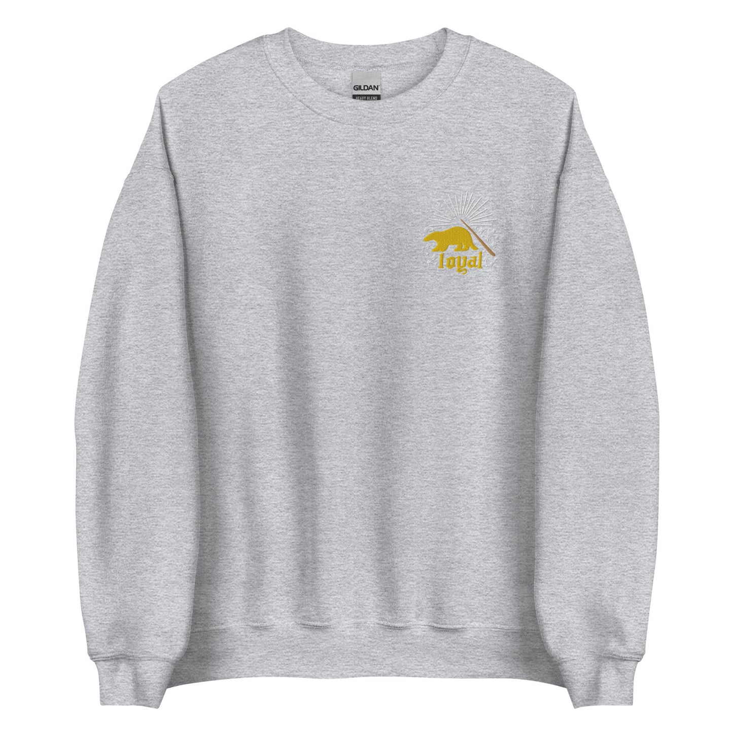 Loyal Yellow Badger Wizard House Crest Embroidered Crewneck Pullover Sweatshirt