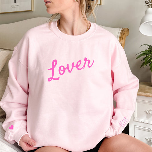Lover Album Taylor Swift Embroidered Crewneck Pullover Sweatshirt Valentine’s Gift for Swifties