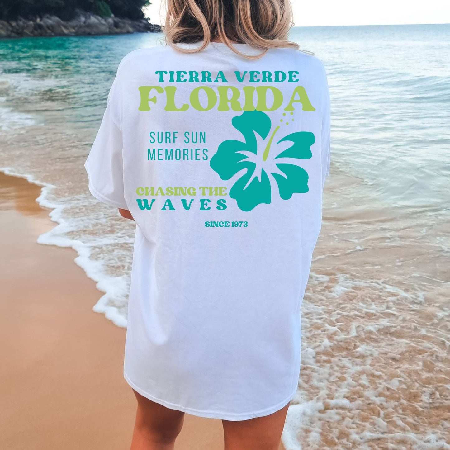 Personalized Beach and Surf Tshirt Vintage Surf Tshirt Family Vacation Tshirt- Personalize with Beach/Town Name & State/Country