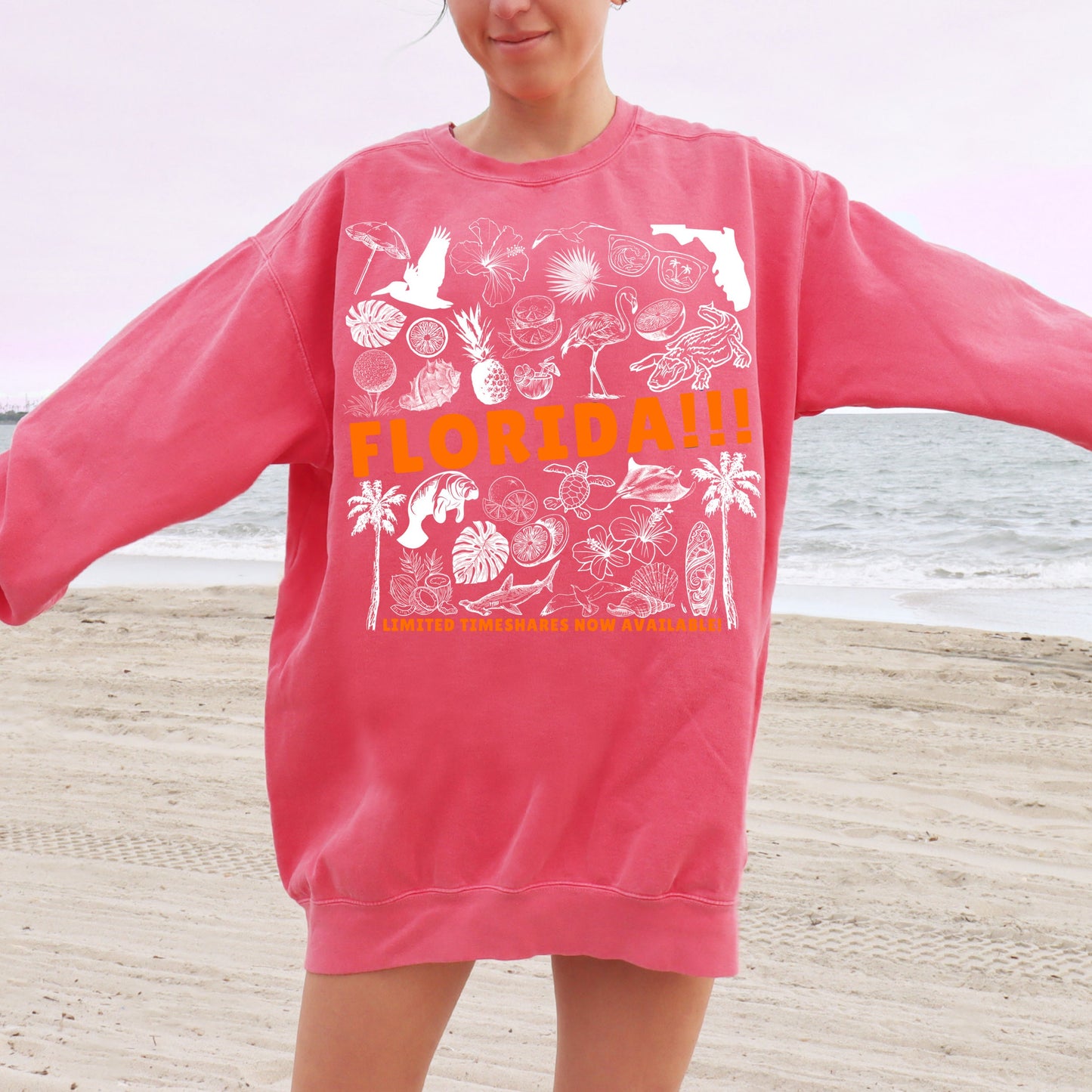 Florida Beachy Oversized Sweatshirt Aesthetic Crewneck Taylor Fan Merch Tortured Sweatshirt Florence Destin Florida Timeshare Poet Album