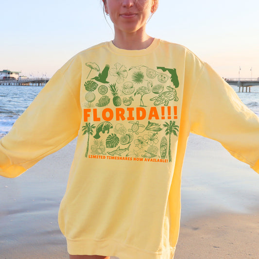 Florida Beachy Oversized Sweatshirt Aesthetic Crewneck Taylor Fan Merch Tortured Sweatshirt Florence Destin Florida Timeshare Poet Album