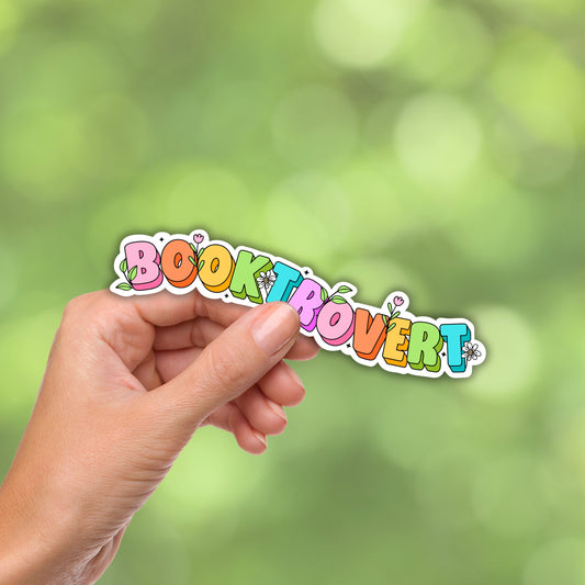 Booktrovert Sticker Waterproof Sticker for Kindle and Water Bottles Booktok Merch Bookish Sticker Book Lover Gift Homebody Sticker Bookshop