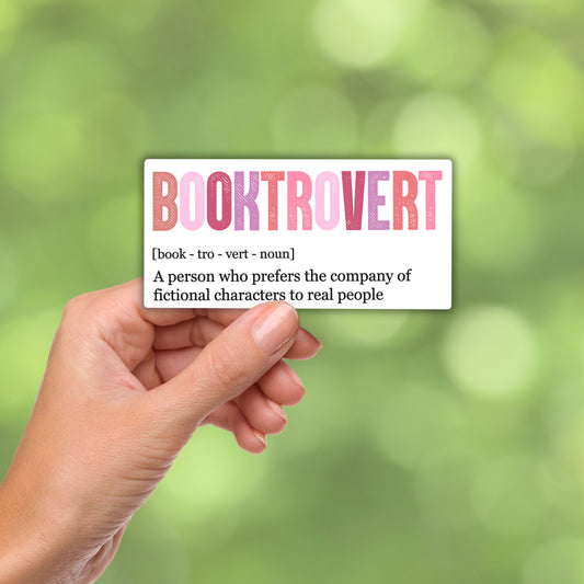 Booktrovert Definition Waterproof Sticker for Book Lovers Introverts and Lovers of Reading Stickers Kindle sticker Booktok Merch Bookish