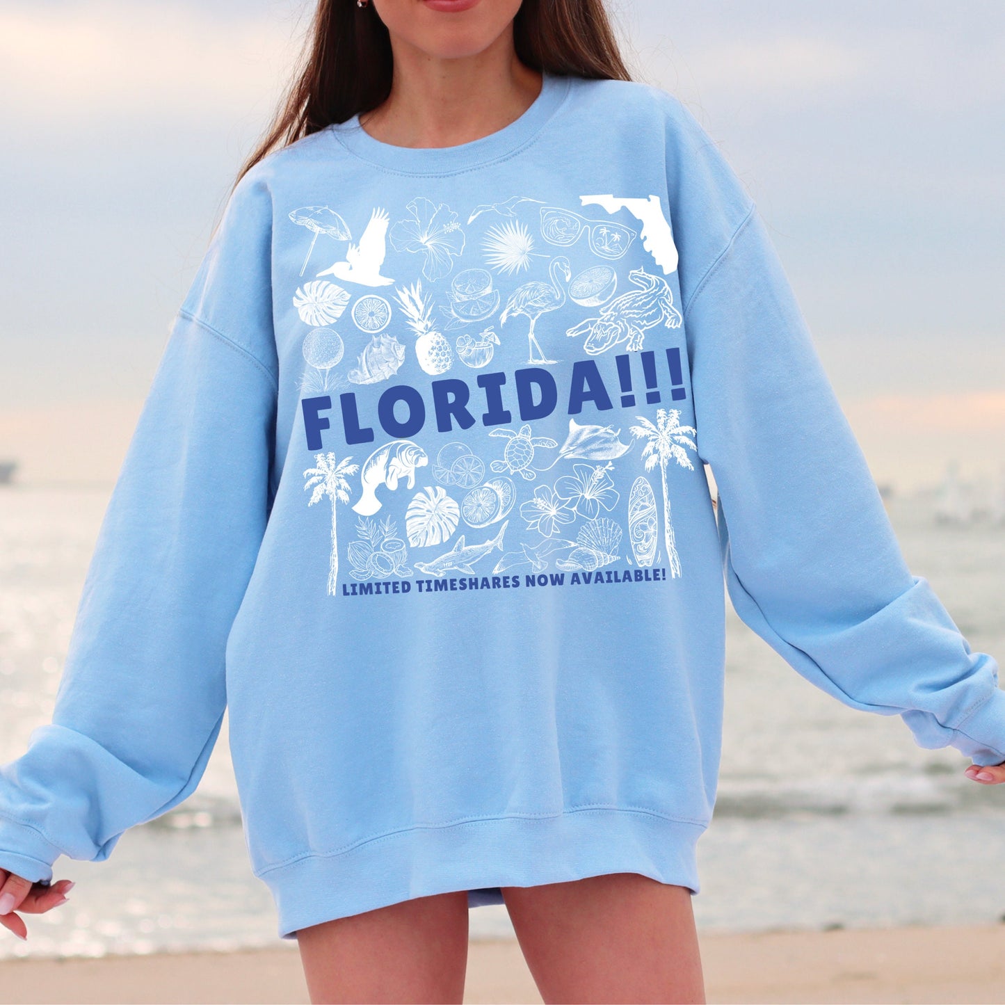 Florida Beachy Oversized Sweatshirt Aesthetic Crewneck Taylor Fan Merch Tortured Sweatshirt Florence Destin Florida Timeshare Poet Album
