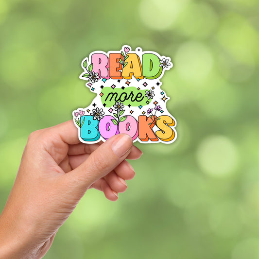 Read More Books Waterproof Sticker for Kindle Water Bottle Sticker Book Lover Gift Booktok Merch Bookstore Sticker Book Shop Library Reading